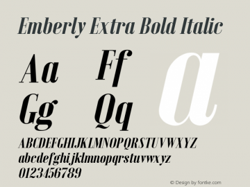 Emberly Extra Bold Italic Version 1.000图片样张