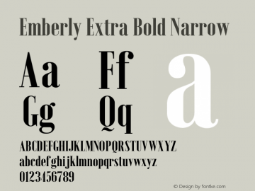 Emberly Extra Bold Narrow Version 1.000图片样张