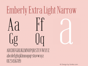 Emberly Extra Light Narrow Version 1.000图片样张