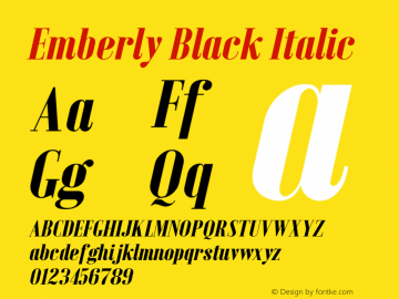 Emberly Black Italic Version 1.000图片样张