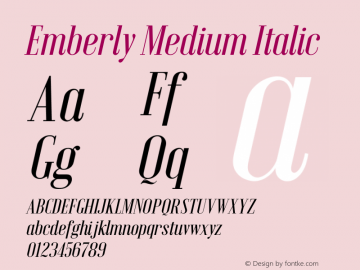 Emberly Medium Italic Version 1.000图片样张