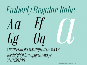 Emberly Regular Italic Version 1.000图片样张