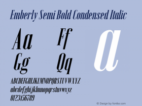 Emberly Semi Bold Condensed Italic Version 1.000图片样张