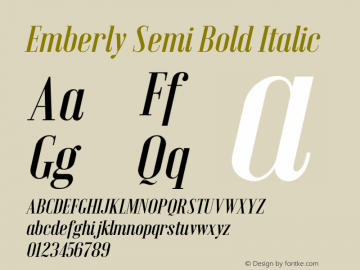 Emberly Semi Bold Italic Version 1.000图片样张