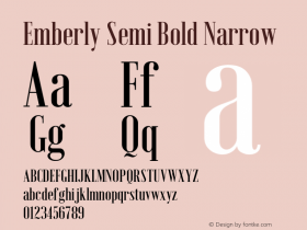 Emberly Semi Bold Narrow Version 1.000图片样张