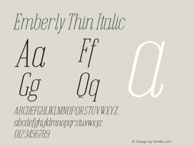 Emberly Thin Italic Version 1.000图片样张