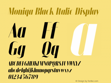 Moniqa Black Italic Display Version 1.000图片样张