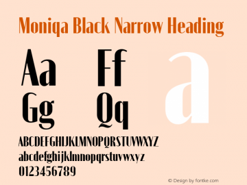 Moniqa Black Narrow Heading Version 1.000图片样张