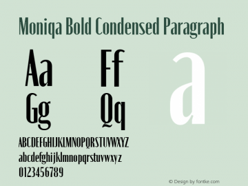 Moniqa Bold Condensed Paragraph Version 1.000图片样张