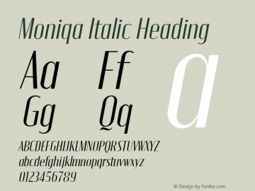 Moniqa Italic Heading Version 1.000图片样张