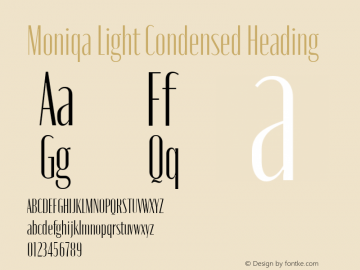 Moniqa Light Condensed Heading Version 1.000图片样张