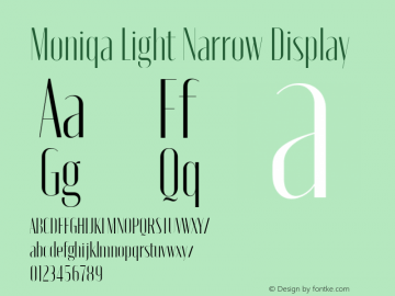 Moniqa Light Narrow Display Version 1.000图片样张
