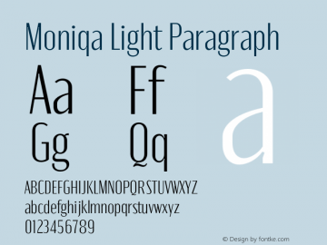 Moniqa-LightParagraph Version 1.000图片样张