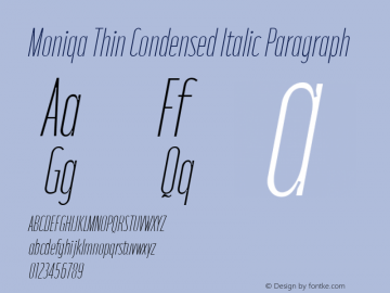 Moniqa Thin Cond Ita Paragraph Version 1.000图片样张