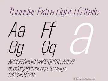 Thunder-ExtraLightLCItalic 1.000图片样张