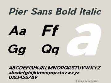 Pier Sans Bold Italic Version 1.000图片样张