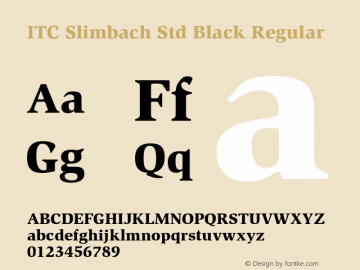 ITC Slimbach Std Black Regular OTF 1.018;PS 001.000;Core 1.0.31;makeotf.lib1.4.1585图片样张