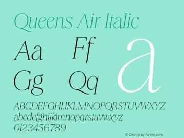 Queens Air Italic Version 1.100 | web-TT图片样张