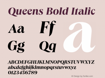 Queens Bold Italic Version 1.100 | web-TT图片样张