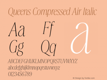 Queens Compressed Air Italic Version 1.100 | web-TT图片样张