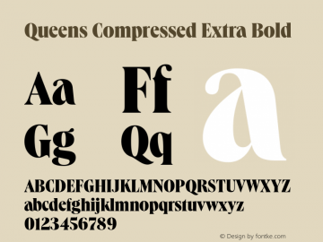 Queens Compressed Extra Bold Version 1.100 | web-TT图片样张