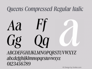 Queens Compressed Italic Version 1.100 | web-TT图片样张