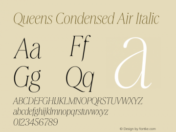 Queens Condensed Air Italic Version 1.100 | web-TT图片样张