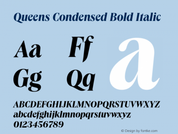 Queens Condensed Bold Italic Version 1.100 | web-TT图片样张