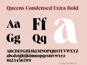 Queens Condensed Extra Bold Version 1.100 | web-TT图片样张