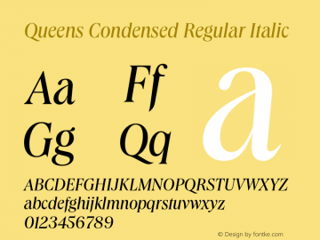 Queens Condensed Italic Version 1.100 | web-TT图片样张