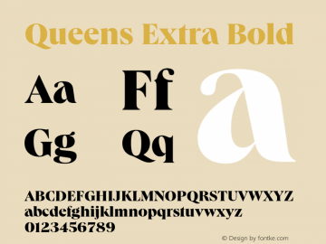 Queens Extra Bold Version 1.100 | web-TT图片样张