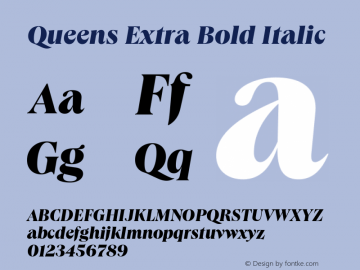 Queens Extra Bold Italic Version 1.100 | web-TT图片样张