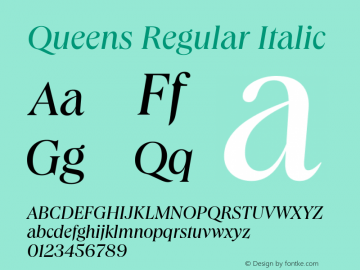 Queens Italic Version 1.100 | web-TT图片样张