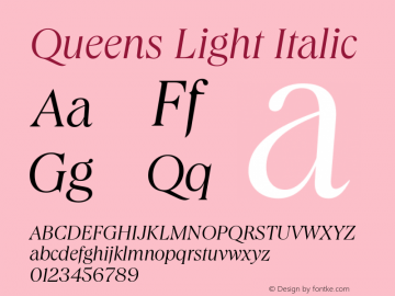 Queens Light Italic Version 1.100 | web-TT图片样张