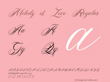 Melody of Love Version 1.00;September 3, 2021;FontCreator 12.0.0.2545 64-bit图片样张