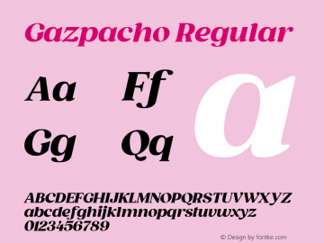Gazpacho Italic Black Version 1.00图片样张