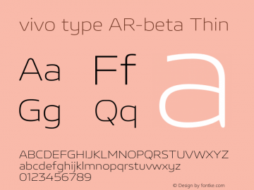 vivo type AR-beta Thin Version 2.000;hotconv 1.0.109;makeotfexe 2.5.65596图片样张