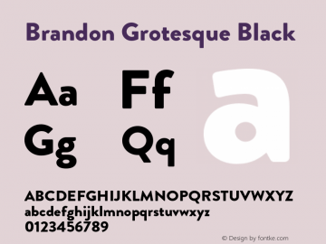 BrandonGrotesque-Black Version 001.000图片样张