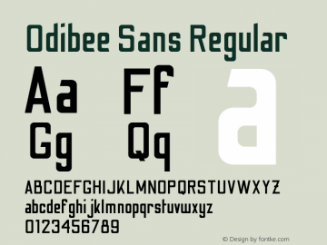 Odibee Sans Regular Version 2.000;PS 002.000;hotconv 1.0.88;makeotf.lib2.5.64775图片样张