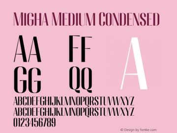 Migha-MediumCondensed Version 1.000图片样张