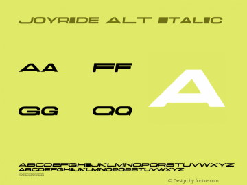 Joyride ALT Italic Version 1.002;Fontself Maker 3.5.4图片样张