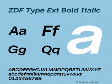 ZDF Type Ext Bold Italic Version 1.100图片样张