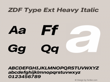 ZDF Type Ext Heavy Italic Version 1.100图片样张