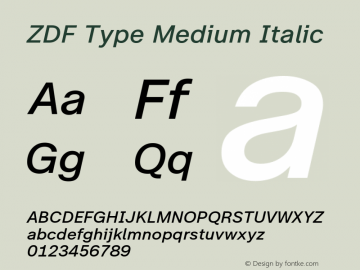 ZDF Type Medium Italic Version 1.100图片样张