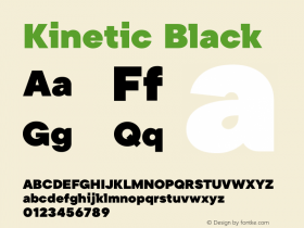 Kinetic Black Version 1.002;Fontself Maker 3.5.7图片样张
