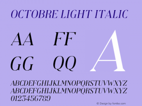 Octobre Light Italic Version 1.003;PS 001.003;hotconv 1.0.88;makeotf.lib2.5.64775图片样张