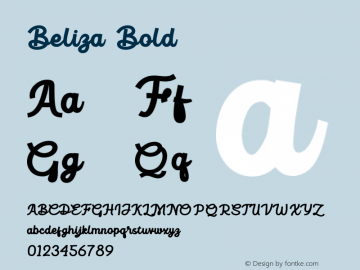 Beliza-Bold Version 1.000图片样张
