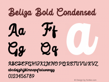 Beliza-BoldCondensed Version 1.000图片样张