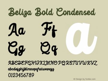 Beliza Bold Condensed Version 1.000图片样张