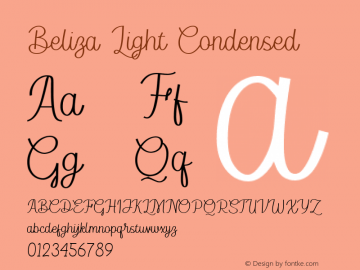 Beliza Light Condensed Version 1.000图片样张